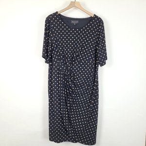 Plus Size Polka Dot Faux Wrap Dress